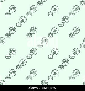 Trading Robot with Speech Bubble vector automation tools concept outline seamless pattern Stock Vector
