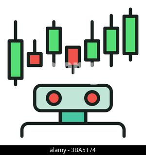 Trading Bot vector Crypto Automation Tool concept colored icon or symbol Stock Vector