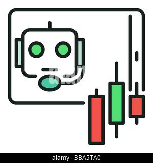 Cryptocurrency Trading Support in Speech Bubble vector AI Bot concept colored icon or logo element Stock Vector