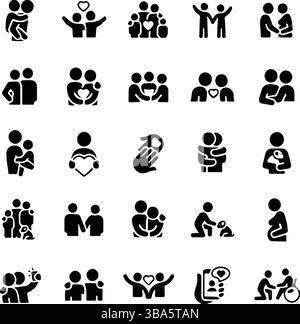 Essential Vector Family Icon Set for Design Stock Vector