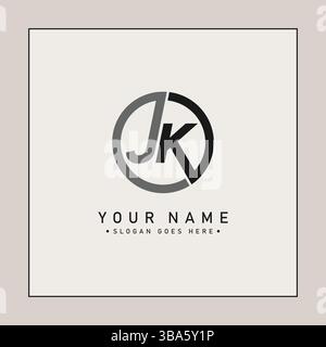 JK Minimal Vector Logo - Simple Business Logo for Monogram J and K Stock Vector