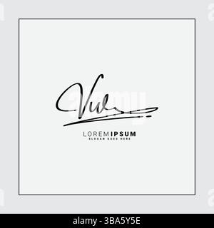 VW Handwritten Signature logo - Vector Logo Template for Beauty, Fashion and Photography Business Stock Vector