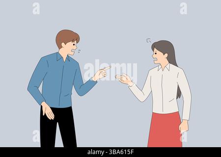 Conflict Arising Between Two Colleagues in a Professional Office Setting Environment Stock Vector