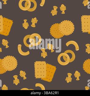 Seamless Pattern with Crackers and Bagels Stock Vector