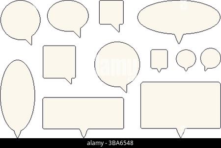 Pixel art speech bubbles. 8 bit text boxes set. Rectangle and round chat frames. Dialogue borders icons in retro 90s style. Digital callouts message b Stock Vector