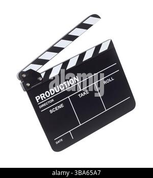 Clapper board isolated on white background Stock Photo