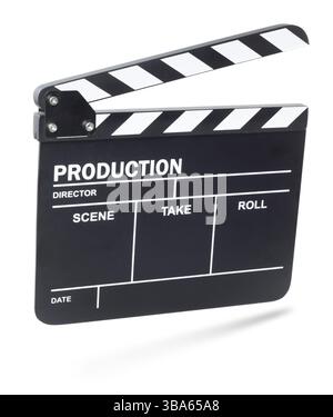 Clapper board isolated on white background Stock Photo