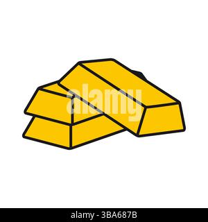 Stack of Gold bar, ingot icon Stock Vector