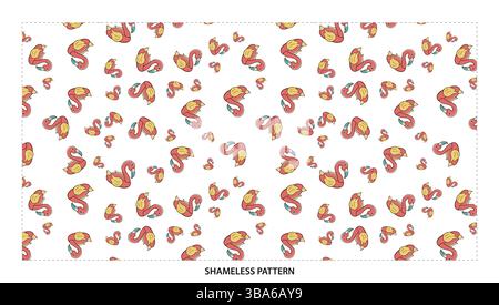 Cute Cartoon Flamingo Seamless Pattern for Tropical Beach and Summer Designs Stock Vector