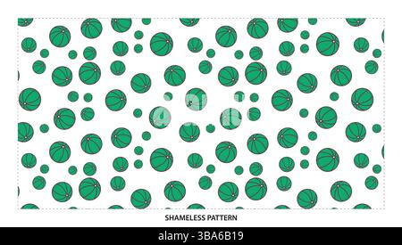 Simple Green Striped Sphere Seamless Pattern for Modern Abstract Designs Stock Vector