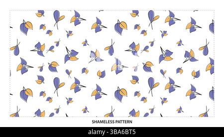 Elegant Purple and Gold Leaf Seamless Pattern for Modern Textile Designs Stock Vector