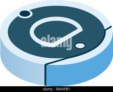 Robot vacuum cleaner 3d vector icon isolated Stock Vector