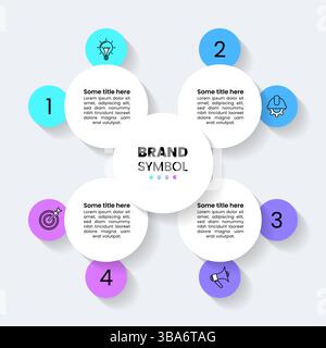 Infographic template with icons and 4 options or steps. Bubbles. Can be used for workflow layout, diagram, banner, webdesign. Vector illustration Stock Vector