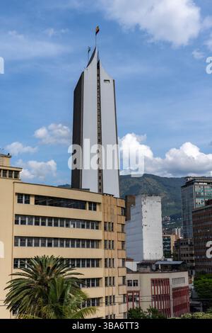 The Coltejer Building, the tallest building in Medellin, Colombia Stock ...