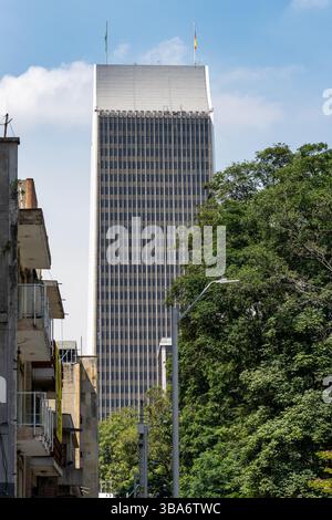 The Coltejer Building, the tallest building in Medellin, Colombia Stock ...