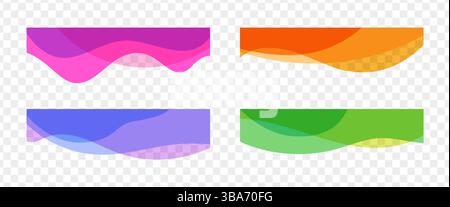 Abstract wavy decor elements collection Stock Vector