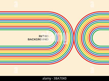 Retro background with colorful lines Stock Vector