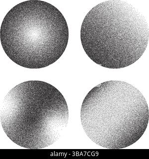 pointillism dots gradient circles. grain noise halftone backgrounds. Vector illustration Stock Vector