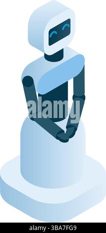 humanoid robot isometric icon vector illustration Stock Vector Image ...