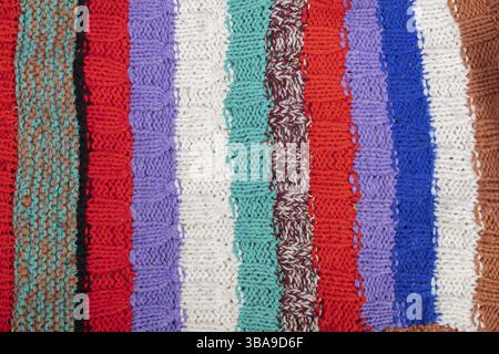 Knitted multicoloured texture. Background knitted product close-up Stock Photo