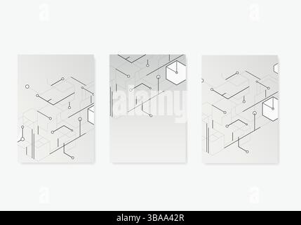 Vector hexagons pattern. Geometric abstract background with simple hexagonal elements. Stock Vector