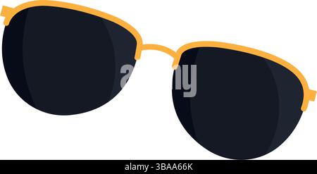 Black aviator sunglasses flat. Vector illustration Stock Vector