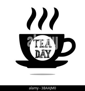 Coffee and Tea Cup Icons – In-Cup Centered Design for Tea Day. Stock Vector