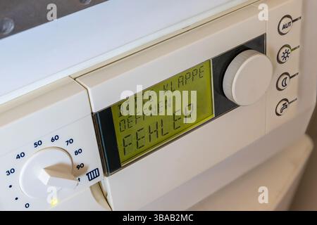 German error message on the control unit of a condensing gas boiler Stock Photo