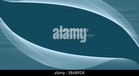 Dark Blue Abstract Background with Curved Wave Lines Stock Vector