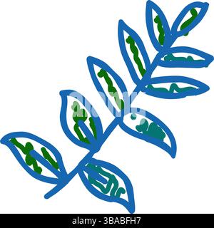 zamioculcas tropical leaf icon doodle illustration Stock Vector Image ...