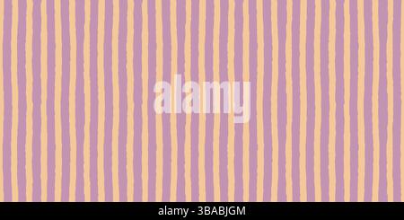 Pastel striped seamless pattern with hand drawn pencil textured lines. Fun background with sketchy scribble stripes in yellow and pale pink colors. Stock Vector