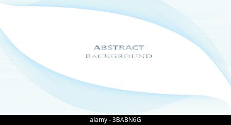 Dark Blue Abstract Background with Curved Wave Lines Stock Vector