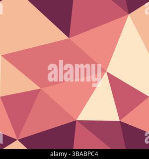 Abstract background with mosaic triangle shapes. Large triangle size. Repeatable pattern. Creative vector tiles. Warm-toned gradient palette. Stock Vector