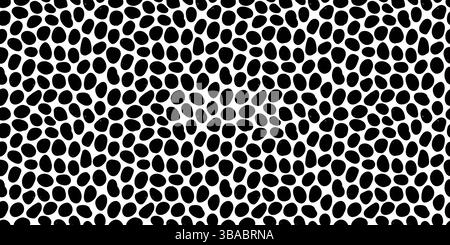 Irregular spotted seamless pattern with hand drawn pencil textured organic shapes. Horizontal background with sketchy scribble spots in Black and Stock Vector