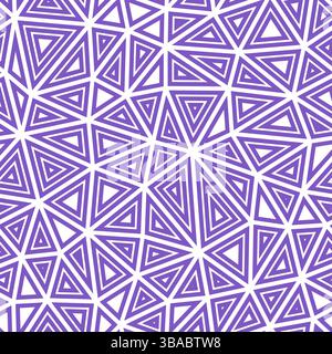 Triangulation geometric shapes background. Multiple repeated inner triangles. Medium triangles size. Solid Color style. Seamless pattern. Stock Vector
