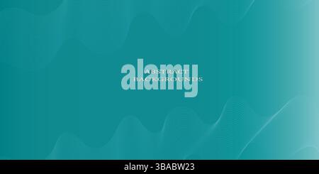 Teal Abstract Background with Smooth Wave Lines and Gradient Texture Stock Vector