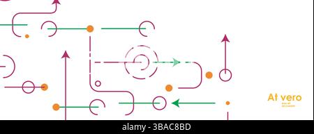 Abstract background with lines, dots and arrows communication. Vector network connection. Big data concept illustration Stock Vector