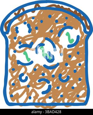 spoiled bread with mold fungus rotten food vector illustration Stock ...