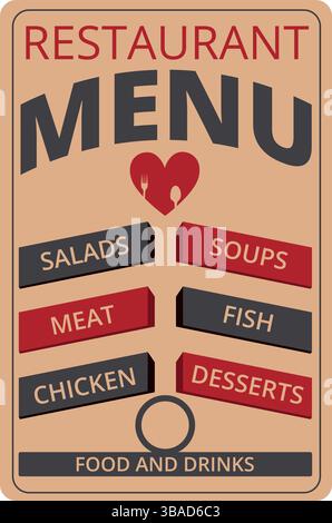 Template of a restaurant menu with editable space Stock Vector