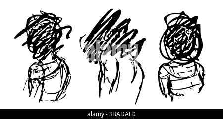 Abstract Expressionist Illustration Depicting Mental Health Struggles ...