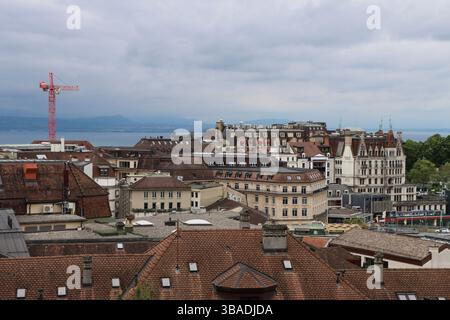 Aerial view of Lausanne seen from the Cathedral, Switzerland May 2025 Stock Photo