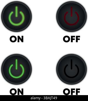 Vector illustration of Power button icon vector Stock Vector