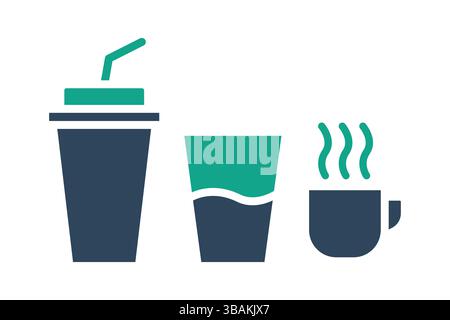 Beverage icon. solid icon style. icon related to drink. catering elements vector illustration Stock Vector