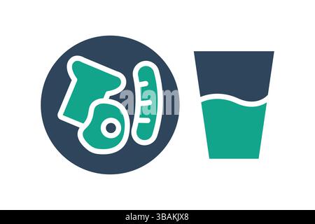 Brunch icon. solid icon style. icon related to eat. catering elements vector illustration Stock Vector