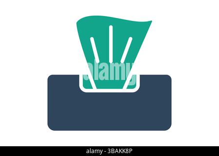 Napkin icon. solid icon style. icon related to cleanliness and dining etiquette. catering elements vector illustration Stock Vector