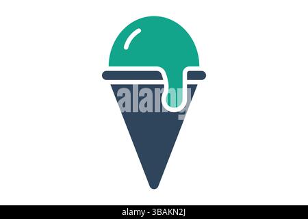 Ice cream icon. solid icon style. icon related to desserts and treats. catering elements vector illustration Stock Vector
