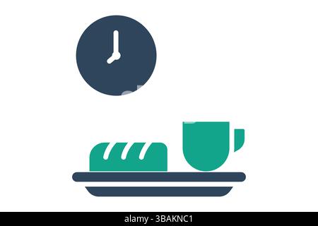Breakfast icon. solid icon style. icon related to eat. catering elements vector illustration Stock Vector