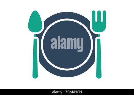 Eating icon. solid icon style. icon related to catered food. catering elements vector illustration Stock Vector