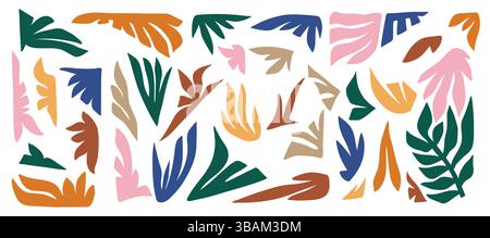 Set of isolated collage elements in vibrant color Stock Vector