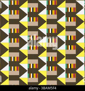 Abstract seamless colorful arrows pattern vector. Geometric tricolor arrow ethnic oriental artwork. Design for background, wallpaper, cloths, textiles Stock Vector